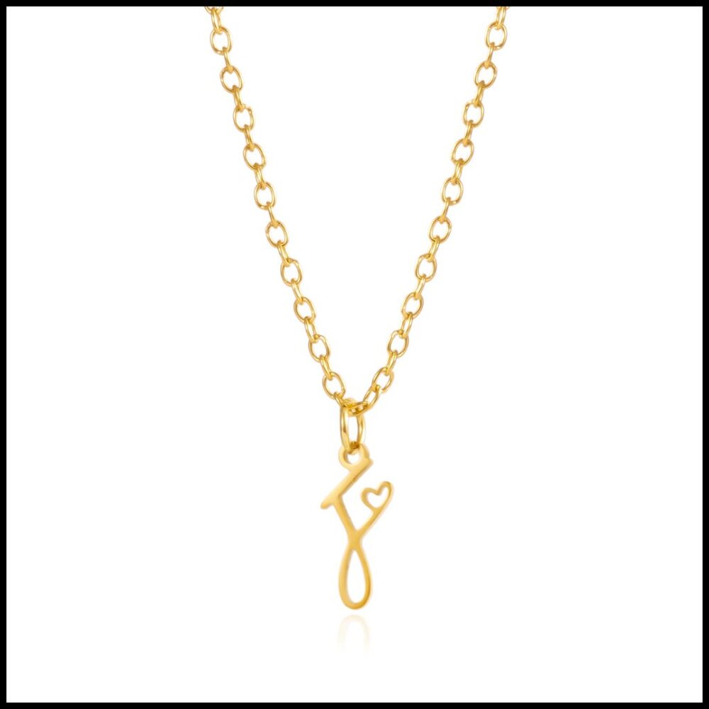 Dainty Initial Letter Necklace Monogram Choker Minimalist Trendy Pendant